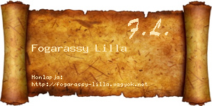 Fogarassy Lilla névjegykártya